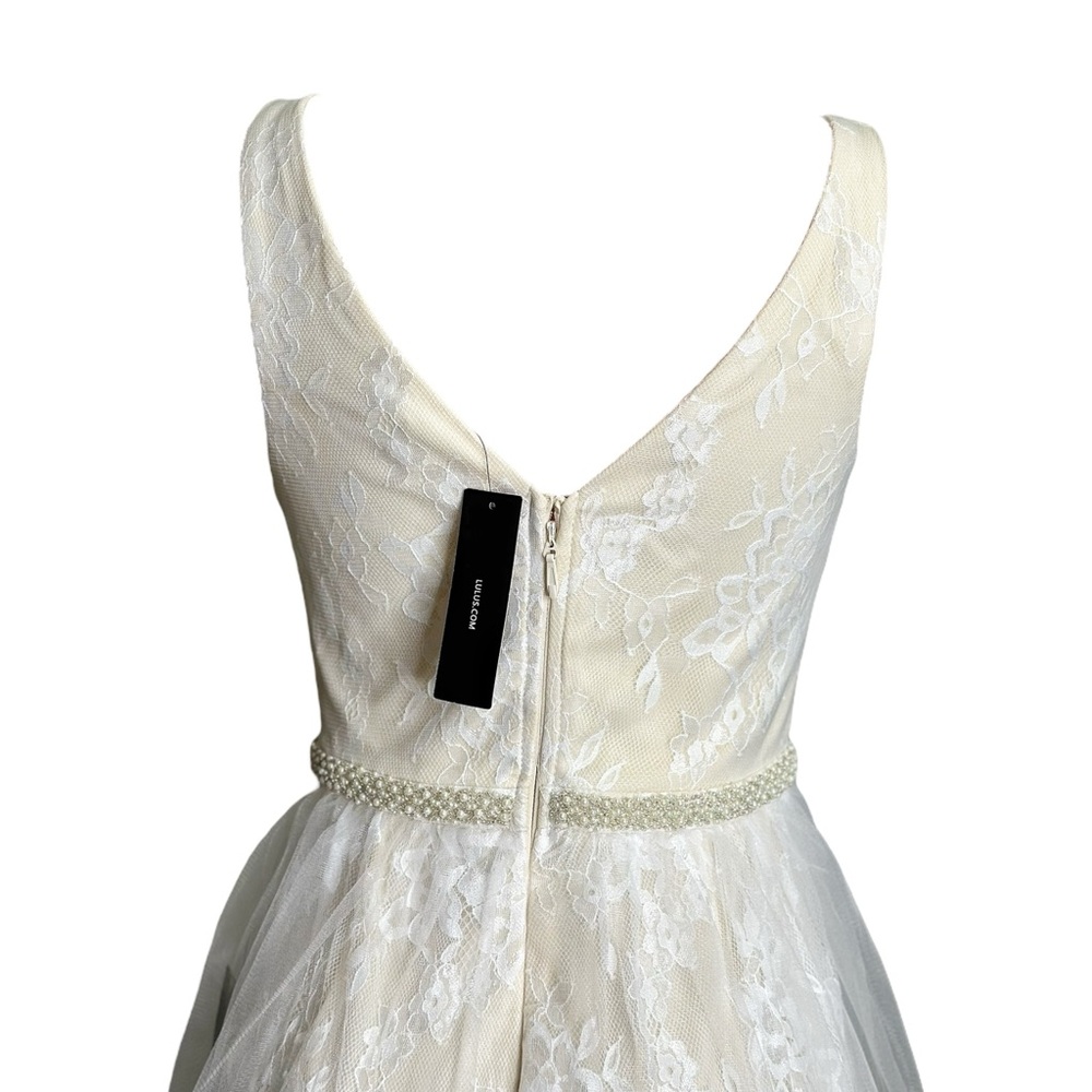 LULUS Sweet Love Floral Lace Beaded Maxi Dress, Ivory, Small - Picture 5 of 15